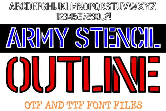 Army Stencil Outline: A Bold Typeface for Powerful Designs