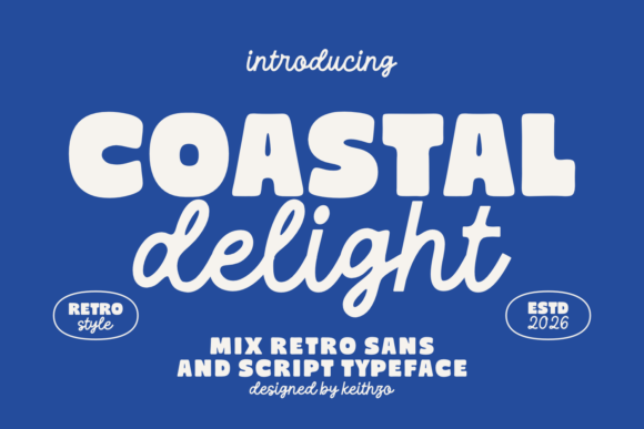 Coastal Delight: A Vibrant Typeface Duo for Retro-Modern Designs