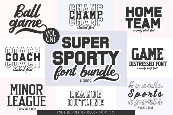 Super Sport Bundle: Bold Varsity & Jersey Fonts