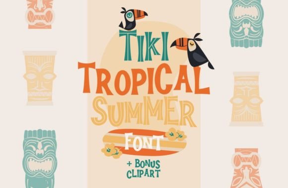 Tiki Tropical Summer: A Mid Century Retro Font Duo